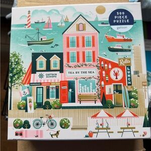 Galison Tea by the Sea 500 Piece Puzzle - Multicolor